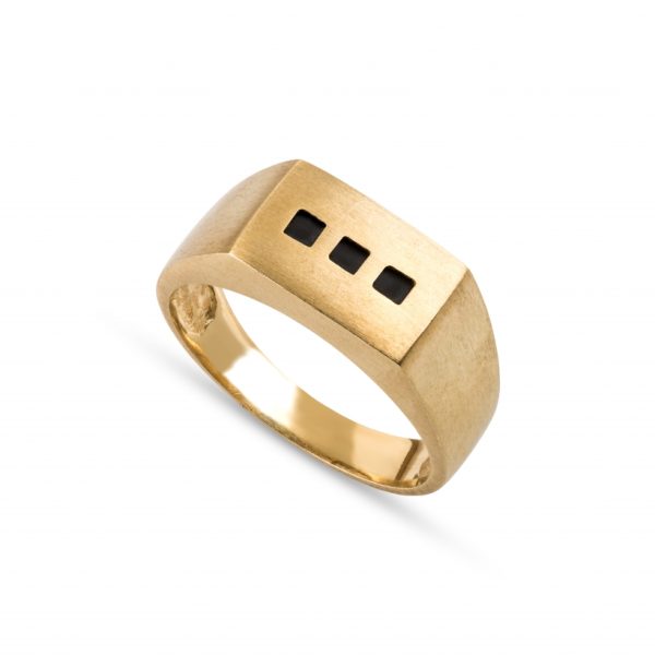 Anel ouro amarelo com cauchu