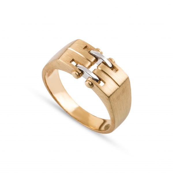 Anel em ouro bicolor