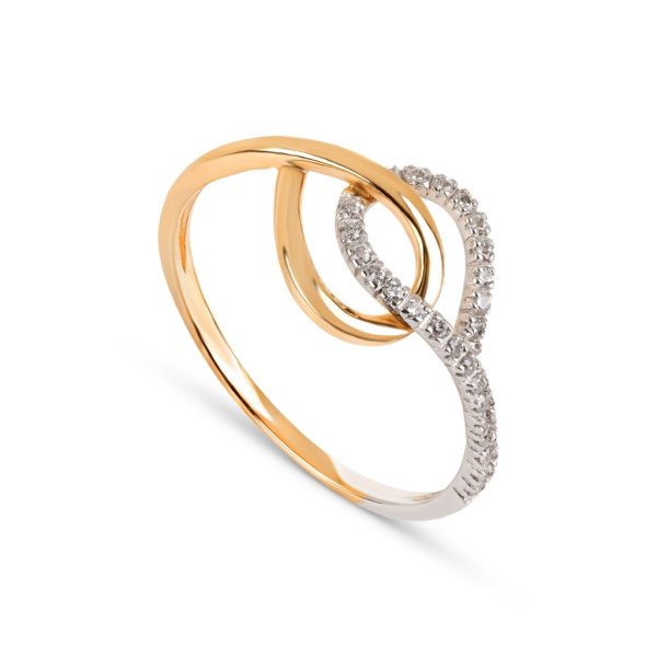 Anel ouro bicolor com pedras zircónias