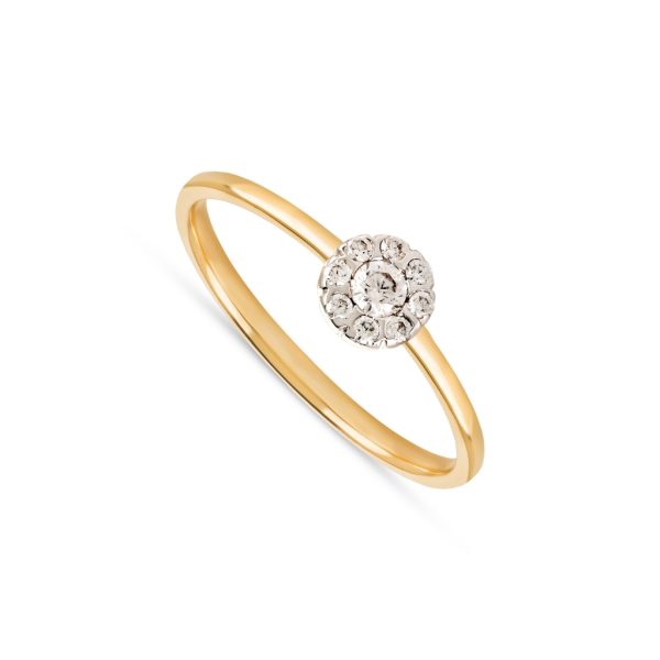 Anel ouro bicolor com pedras zircónias