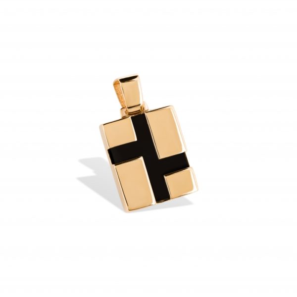 Berloque ouro amarelo com cauchu