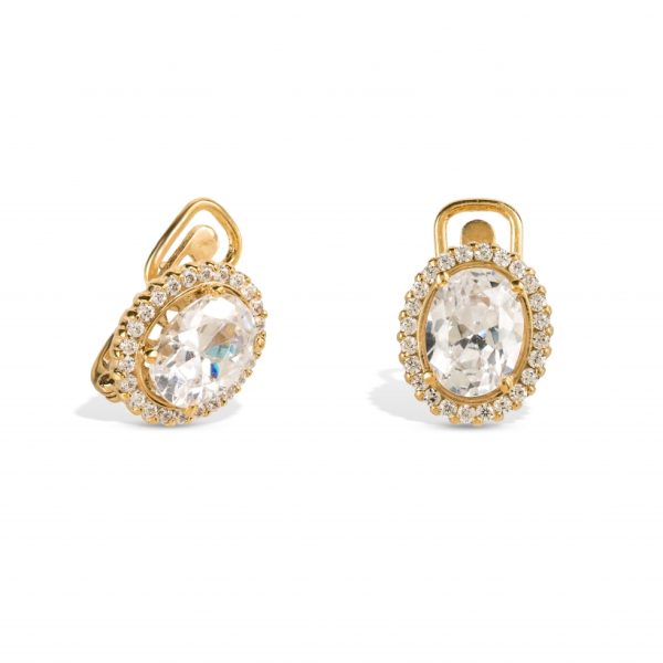 Brincos em ouro amarelo com pedras zircónias