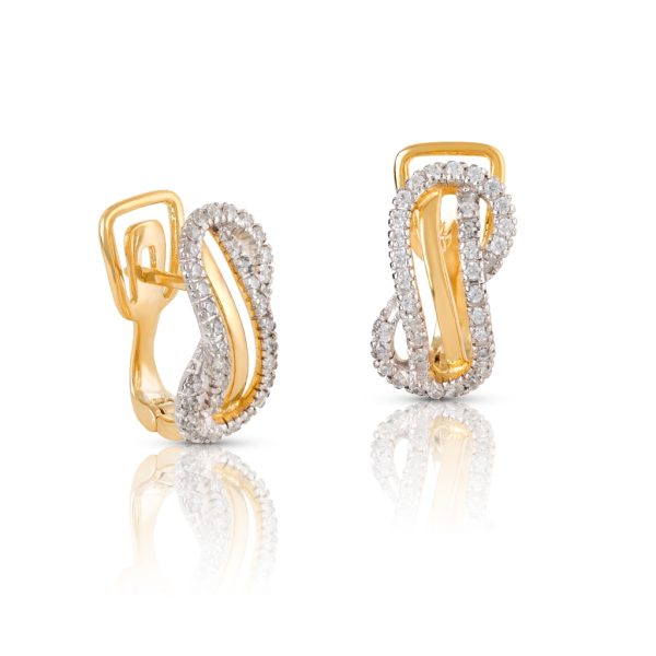 Brincos ouro bicolor com pedras zircónias