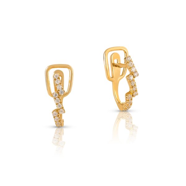 Brincos em ouro amarelo com pedras zircónias