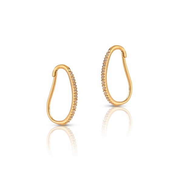 Brincos ouro amarelo com pedras zircónias