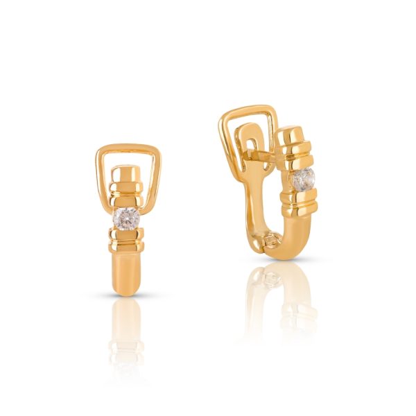 Brincos em ouro amarelo com pedras zircónias