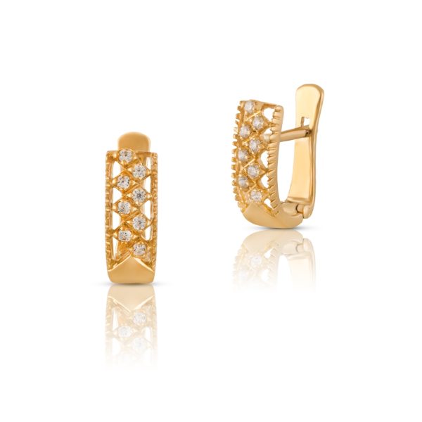 Brincos ouro amarelo com pedras zircónias