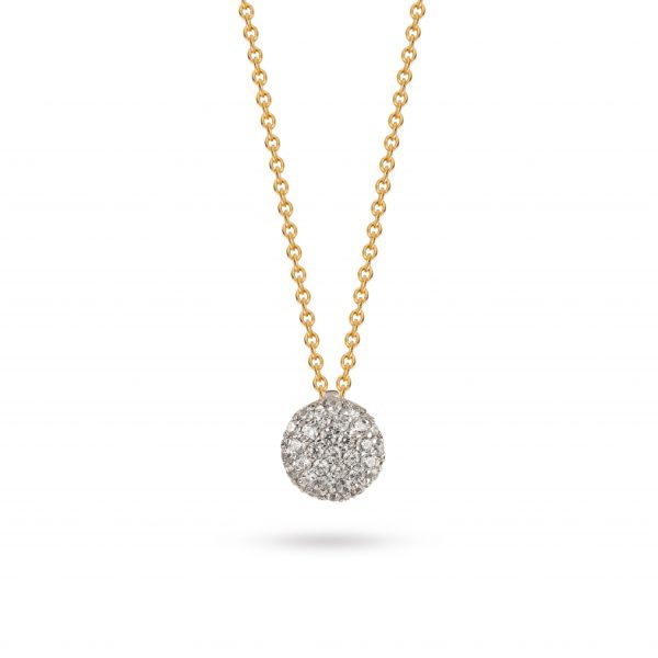 Colar ouro bicolor com pedras zircónias