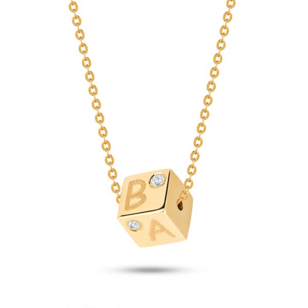 Colar ouro amarelo com pedras zircónias
