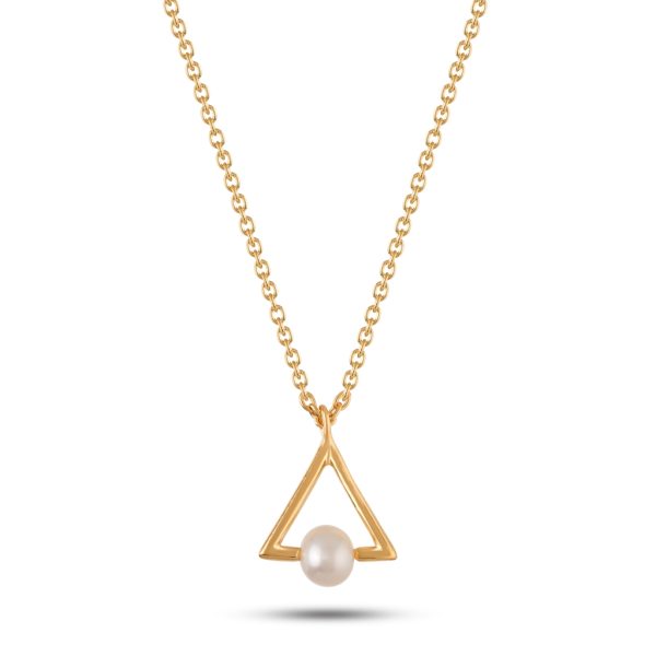 Colar ouro amarelo com pérola