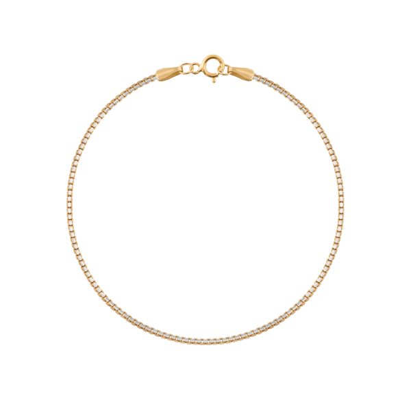 Pulseira de malha ouro bicolor