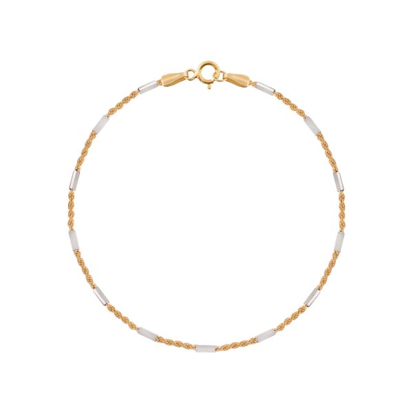 Pulseira de malha ouro bicolor