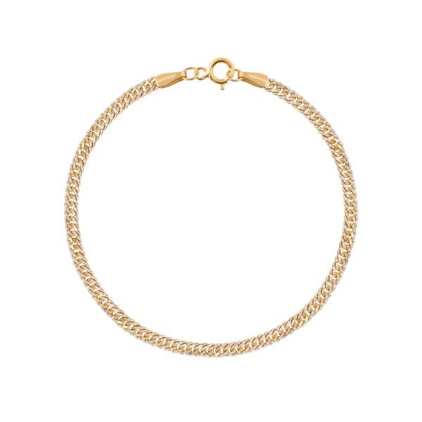 Pulseira de malha ouro bicolor