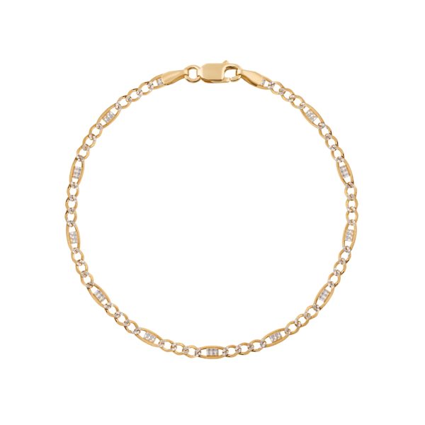 Pulseira de malha ouro bicolor