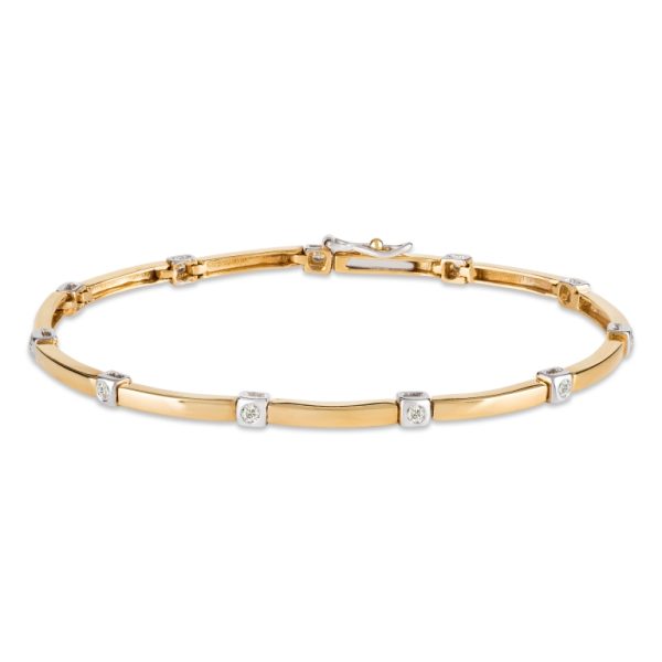 Pulseira ouro bicolor com pedras zircónias