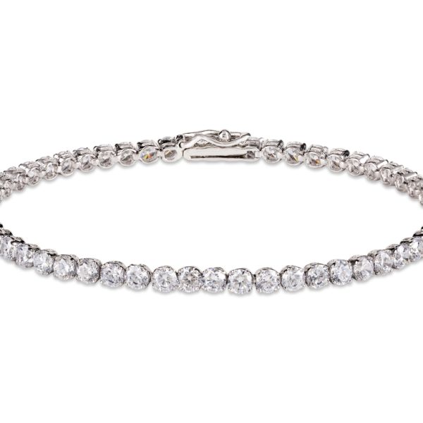 Pulseira ouro branco com pedras zircónias