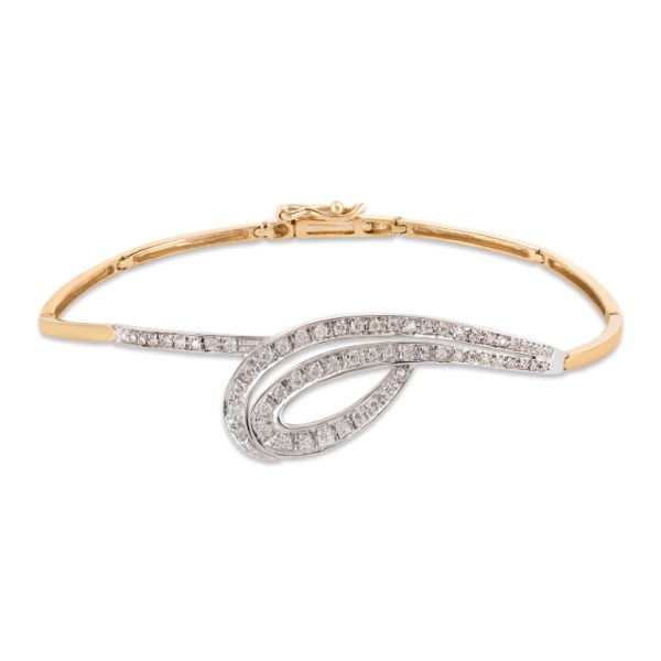 Pulseira ouro bicolor com pedras zircónias