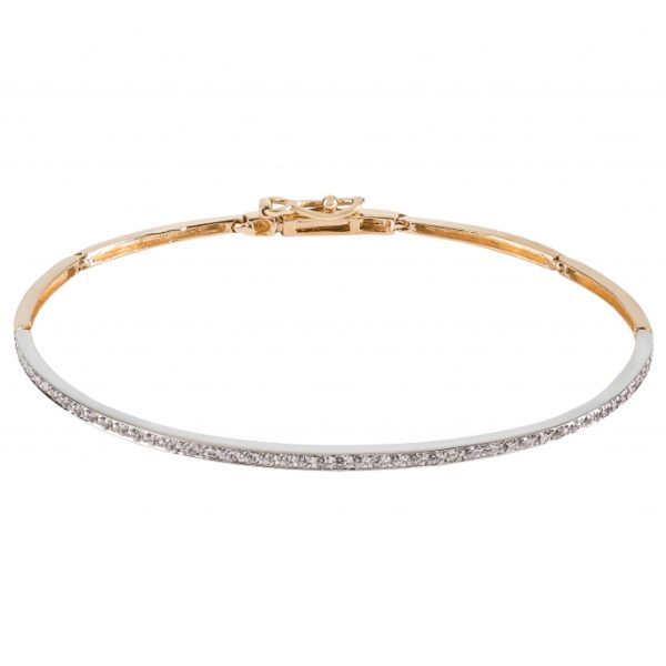 Pulseira ouro bicolor com pedras zircónias