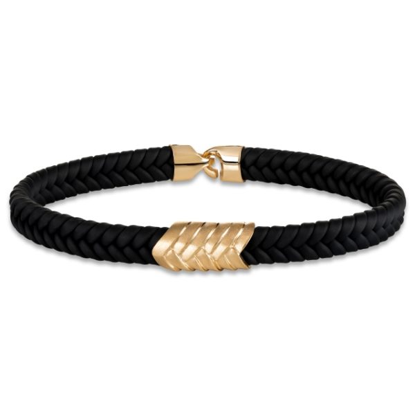 Pulseira ouro amarelo com cauchu