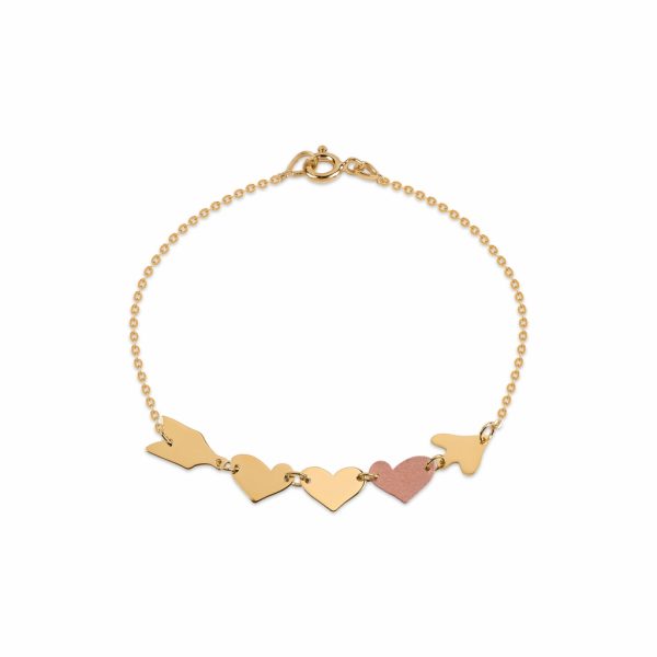 Pulseira ouro bicolor