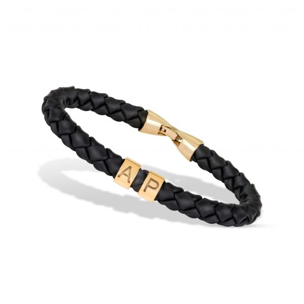 Pulseira ouro amarelo com cauchu