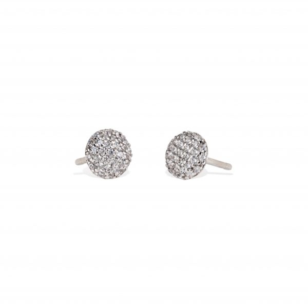 Tornilhos ouro branco com pedras zircónias