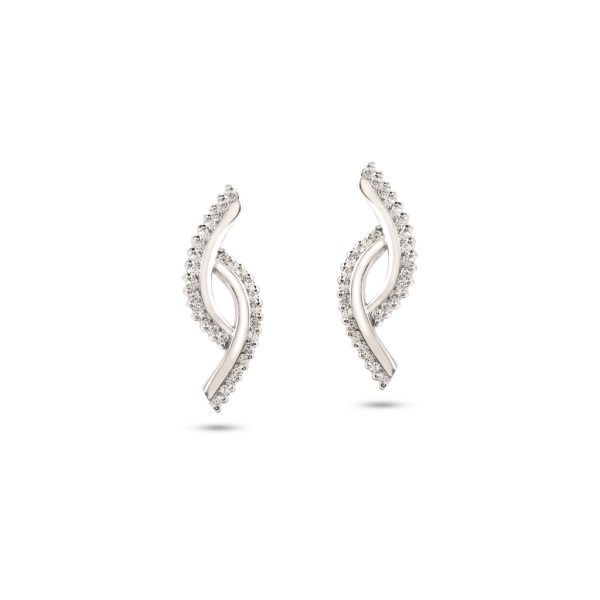 Tornilhos ouro branco com pedras zircónias