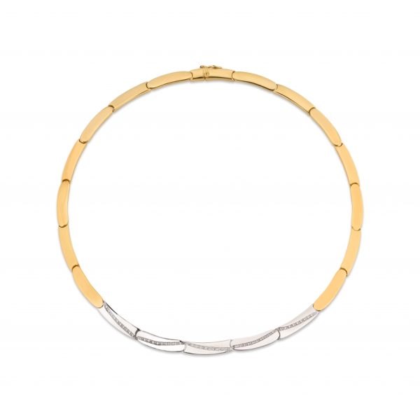 Volta ouro bicolor com pedras zircónias